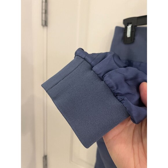 NWOT CINQ À SEPT Giles Cupro Crop Cargo Joggers Blue Thunderstorm Sz SMALL - Picture 8 of 12